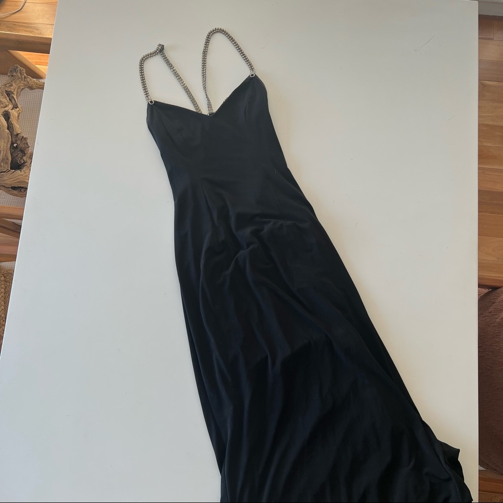 Cache black gown with crystal details